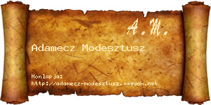 Adamecz Modesztusz névjegykártya
